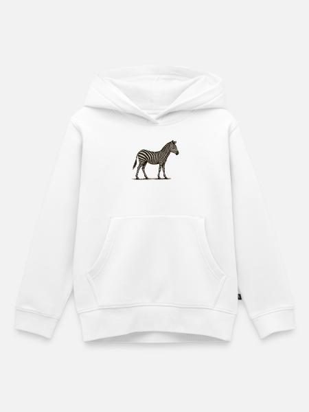 GEEKLEY – Bestiarium – Zebra - Kinder Premium Organic Hoodie - Weiß