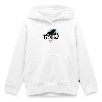 Techno Music - Kids Premium Organic Hoodie - white - Front - AI Model Kid Female (0cm)
