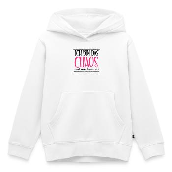 Ich bin das Chaos Geschenk - Kinder Premium Organic Hoodie - Weiß - Vorne - AI Model Kid Female (0cm)