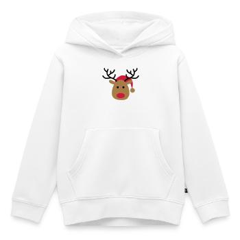 Lustiges Design von einem Elch zu Weihnachten - Kinder Premium Organic Hoodie - Weiß - Vorne - AI Model Kid Female (0cm)