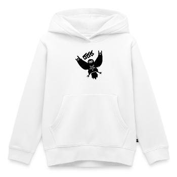 Owl Black Metal - Sweat Premium à capuche enfant bio - blanc - Devant - AI Model Kid Female (0cm)