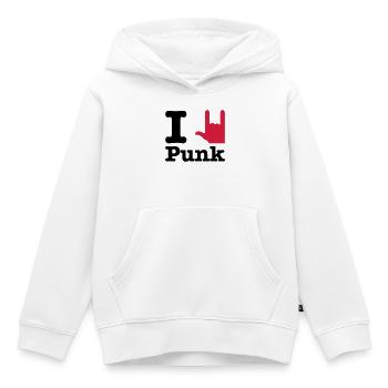 j'aime le punk - J'aime le punk - Sweat Premium à capuche enfant bio - blanc - Devant - AI Model Kid Female (0cm)