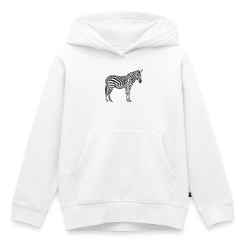 le zèbre - Sweat Premium à capuche enfant bio - blanc - Devant - AI Model Kid Female (0cm)