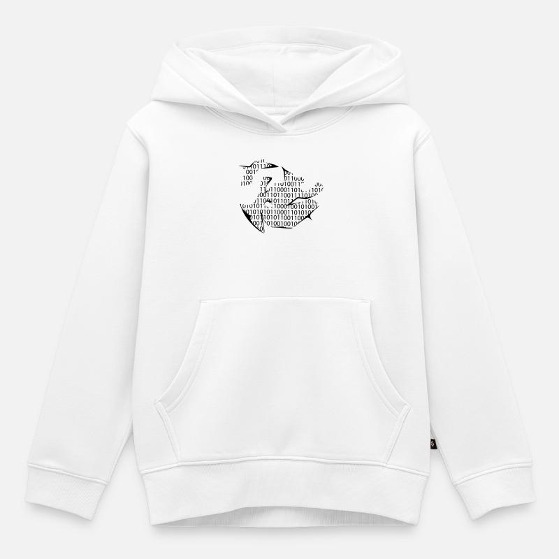 code binaire - Sweat Premium à capuche enfant bio - blanc