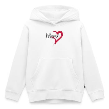 Lieblingsplatz Kissen mit Herz - Kinder Premium Organic Hoodie - Weiß - Vorne - AI Model Kid Female (0cm)
