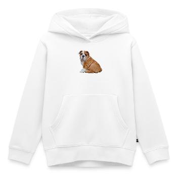 Bulldog - Sweat Premium à capuche enfant bio - blanc - Devant - AI Model Kid Female (0cm)