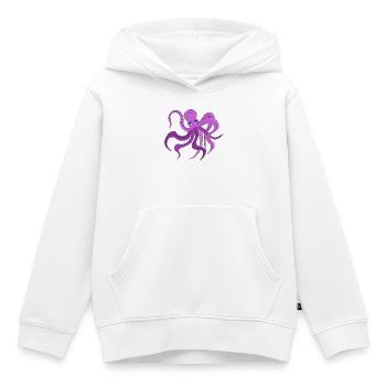 Une pieuvre moelleuse balançant des tentacules - Sweat Premium à capuche enfant bio - blanc - Devant - AI Model Kid Female (0cm)