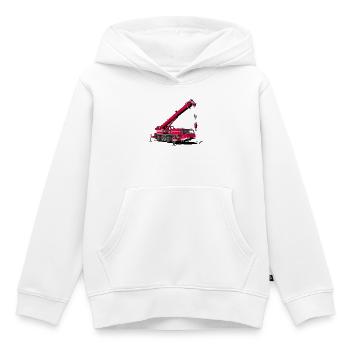Grue mobile - Sweat Premium à capuche enfant bio - blanc - Devant - AI Model Kid Female (0cm)