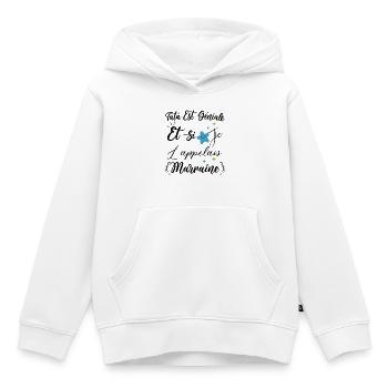 Tata est génial et si je l'appelais marraine bébé - Sweat Premium à capuche enfant bio - blanc - Devant - AI Model Kid Female (0cm)