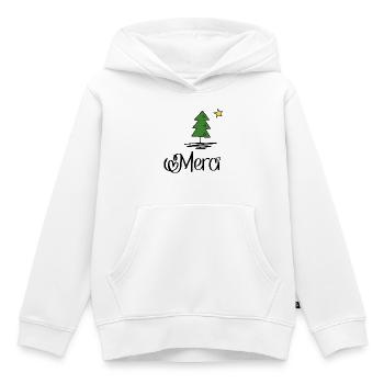 Merci for Christmas - Kids Premium Organic Hoodie - white - Front - AI Model Kid Female (0cm)