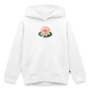 wunderschöne Seerose mit grünem Seerosenblatt - Kinder Premium Organic Hoodie - Weiß - Vorne - AI Model Kid Female (0cm)