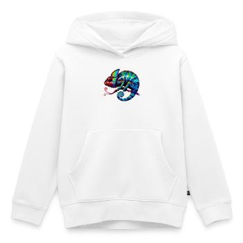 Kameleon - Kinder Premium hoodie biologisch - wit - Voor - AI Model Kid Female (0cm)