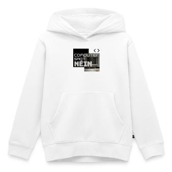 L’ordinateur dit NON (rétro) - Sweat Premium à capuche enfant bio - blanc - Devant - AI Model Kid Female (0cm)