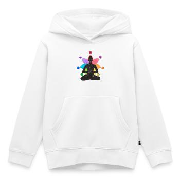 7 Chakras - Sweat Premium à capuche enfant bio - blanc - Devant - AI Model Kid Female (0cm)
