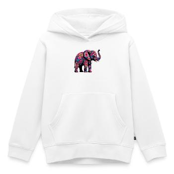 Éléphant - Sweat Premium à capuche enfant bio - blanc - Devant - AI Model Kid Female (0cm)