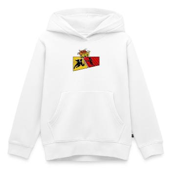 Superhero Pop Art Panel - Kids Premium Organic Hoodie - white - Front - AI Model Kid Female (0cm)