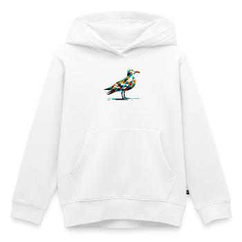 Mouette - Sweat Premium à capuche enfant bio - blanc - Devant - AI Model Kid Female (0cm)