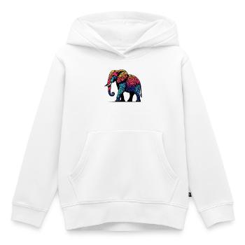 Éléphant - Sweat Premium à capuche enfant bio - blanc - Devant - AI Model Kid Female (0cm)