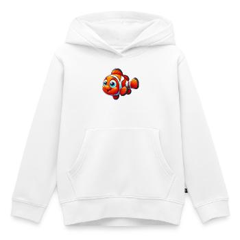 Poisson-clown - Sweat Premium à capuche enfant bio - blanc - Devant - AI Model Kid Female (0cm)