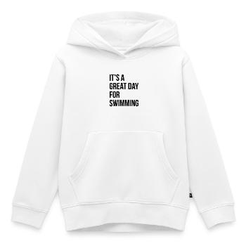 nager - Sweat Premium à capuche enfant bio - blanc - Devant - AI Model Kid Female (0cm)