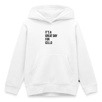 Violoncelle Violoncelle - Sweat Premium à capuche enfant bio - blanc - Devant - AI Model Kid Female (0cm)