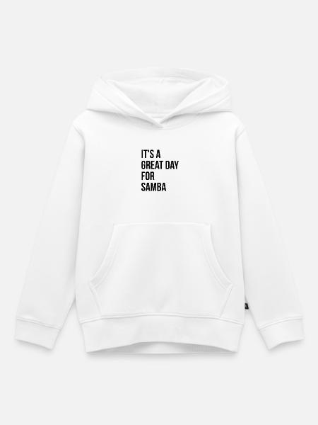 Samba Samba Samba - Sweat Premium à capuche enfant bio - blanc