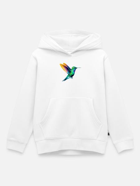 Kolibri - Kinder Premium Organic Hoodie - Weiß