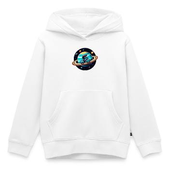 Radfahrer auf dem Saturn - Kinder Premium Organic Hoodie - Weiß - Vorne - AI Model Kid Female (0cm)