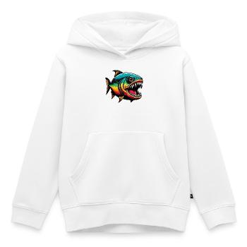 Piranha - Kids Premium Organic Hoodie - white - Front - AI Model Kid Female (0cm)