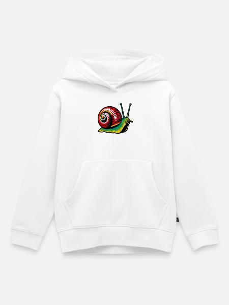 Schnecke - Kinder Premium Organic Hoodie - Weiß