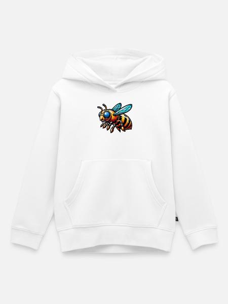 Biene - Kinder Premium Organic Hoodie - Weiß