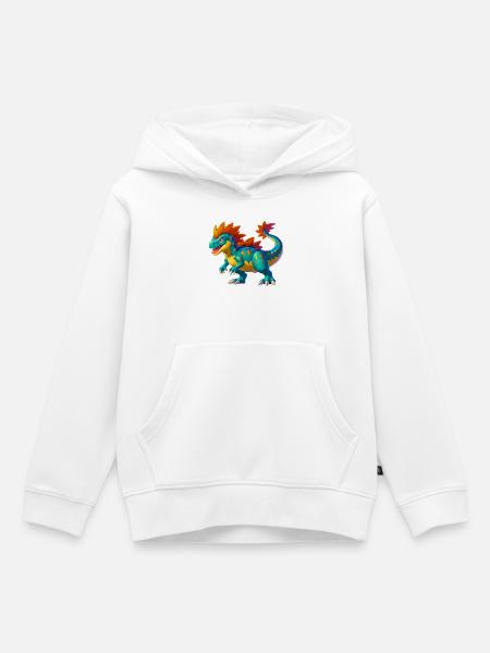 Dinosaurier - Kinder Premium Organic Hoodie - Weiß
