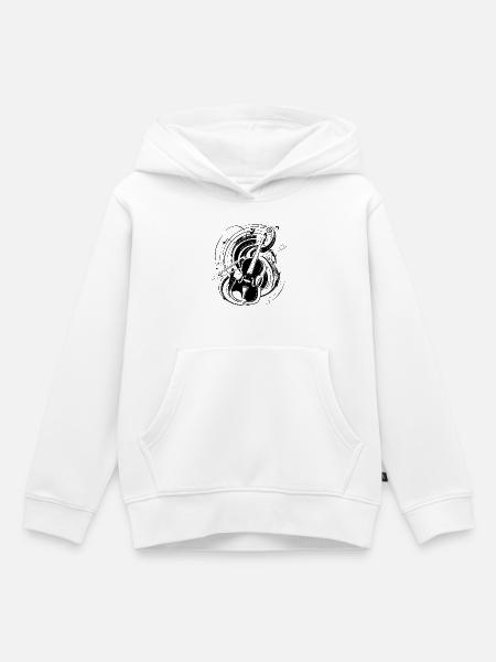 Violine Skizze - Kinder Premium Organic Hoodie - Weiß
