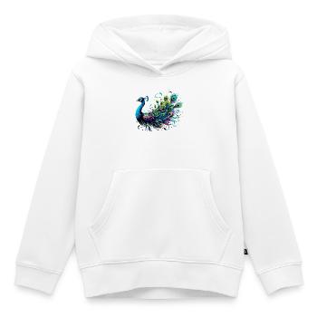 Pfau - Kinder Premium Organic Hoodie - Weiß - Vorne - AI Model Kid Female (0cm)