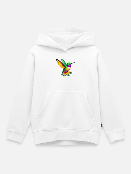 Kolibri - Kinder Premium Organic Hoodie - Weiß
