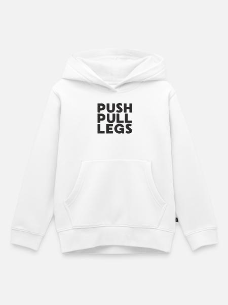Push Pull Beine Repeat Trainingssplit - Kinder Premium Organic Hoodie - Weiß