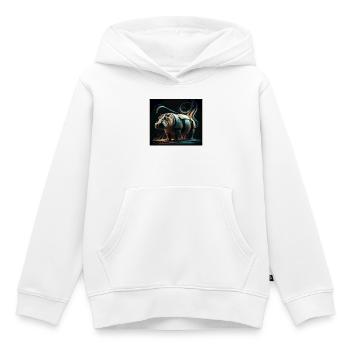 Hippopotame mécanique - Sweat Premium à capuche enfant bio - blanc - Devant - AI Model Kid Female (0cm)