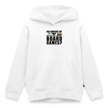 Brettspiele lustiger Spruch - Kinder Premium Organic Hoodie - Weiß - Vorne - AI Model Kid Female (0cm)