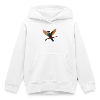 Lebhafter Eisvogel im Flug - Kinder Premium Organic Hoodie - Weiß - Vorne - AI Model Kid Female (0cm)