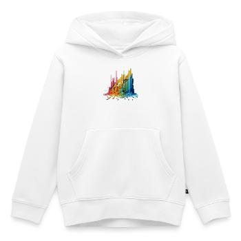 Frequenz-Wand - Kinder Premium Organic Hoodie - Weiß - Vorne - AI Model Kid Female (0cm)
