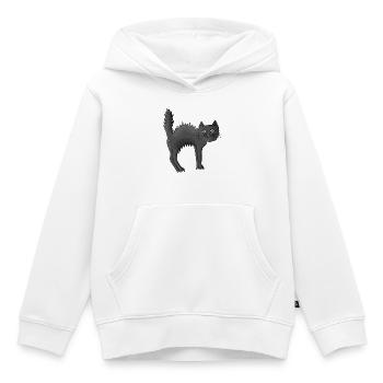 Ängstliche Katze mit gesträubtem Fell - Kinder Premium Organic Hoodie - Weiß - Vorne - AI Model Kid Female (0cm)
