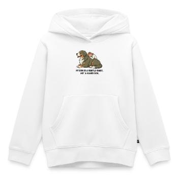 Mein Hund ist ein sanfter Riese, kein Wachhund. - Kinder Premium Organic Hoodie - Weiß - Vorne - AI Model Kid Female (0cm)