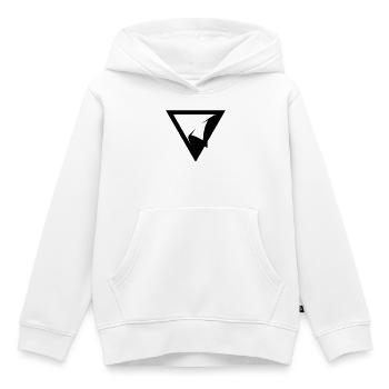 TRIANGLE PATCH - Kids Premium Organic Hoodie - white - Front - AI Model Kid Female (0cm)