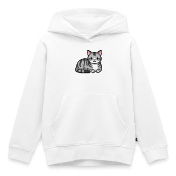 Grau getigerte Katze - Kinder Premium Organic Hoodie - Weiß - Vorne - AI Model Kid Female (0cm)