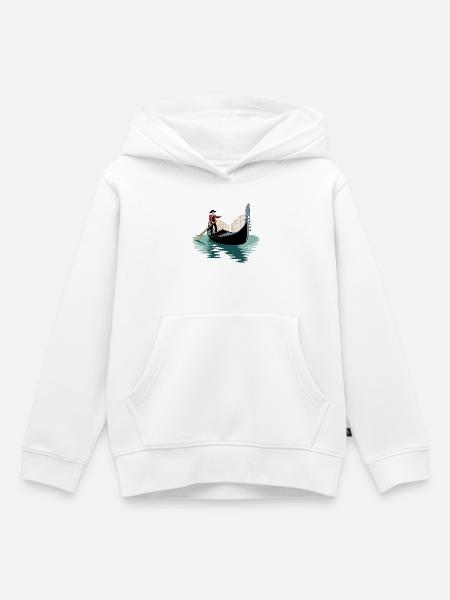 Venetian Gondola Adventure - Kids Premium Organic Hoodie - white