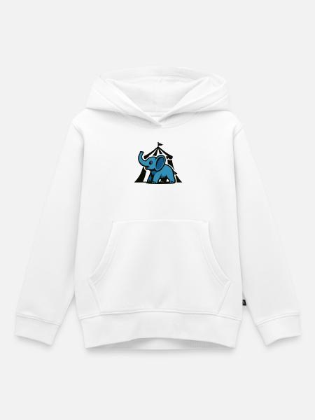 Blauer Circuselefant - Kinder Premium Organic Hoodie - Weiß