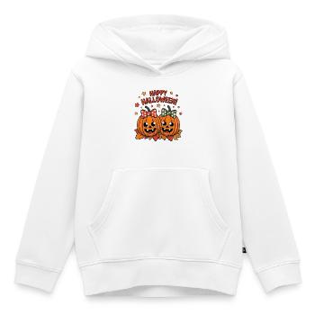 Citrouilles gaies avec des arcs - Sweat Premium à capuche enfant bio - blanc - Devant - AI Model Kid Female (0cm)