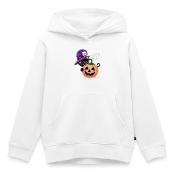 Pumpkin Boo Hexenkatze - Kinder Premium Organic Hoodie - Weiß - Vorne - AI Model Kid Female (0cm)