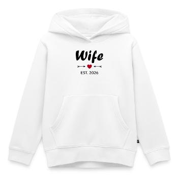 Ehefrau ist 2026 - Kinder Premium Organic Hoodie - Weiß - Vorne - AI Model Kid Female (0cm)