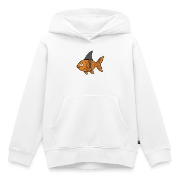 Cartoon Goldfisch Fisch Haifischflosse Fake Hai - Kinder Premium Organic Hoodie - Weiß - Vorne - AI Model Kid Female (0cm)